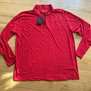 NWT Nike long sleeve 1/4 zip pullover dri fit crimson red big and tall sz 3XLT